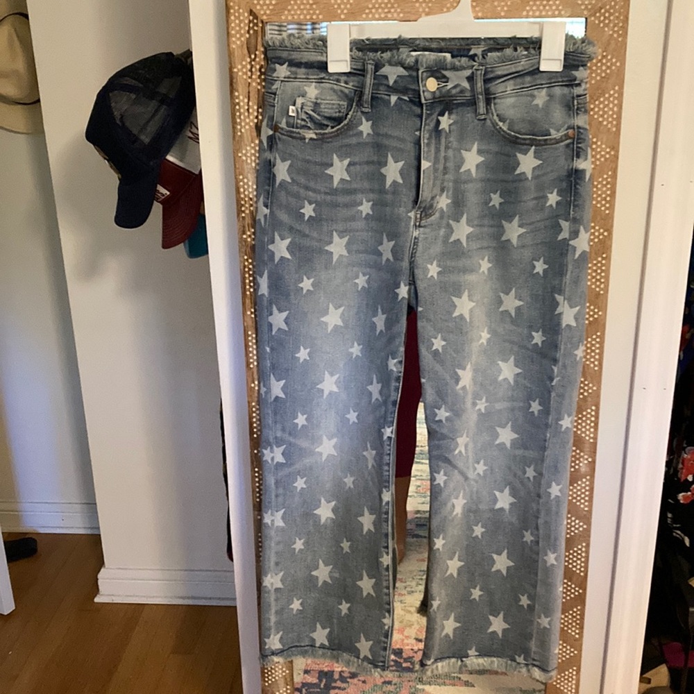 Judy Blue cropped star jeans NWOT